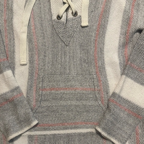 Vintage Havana size large women’s nwot hippie hoodie grey stripes - Picture 5 of 6